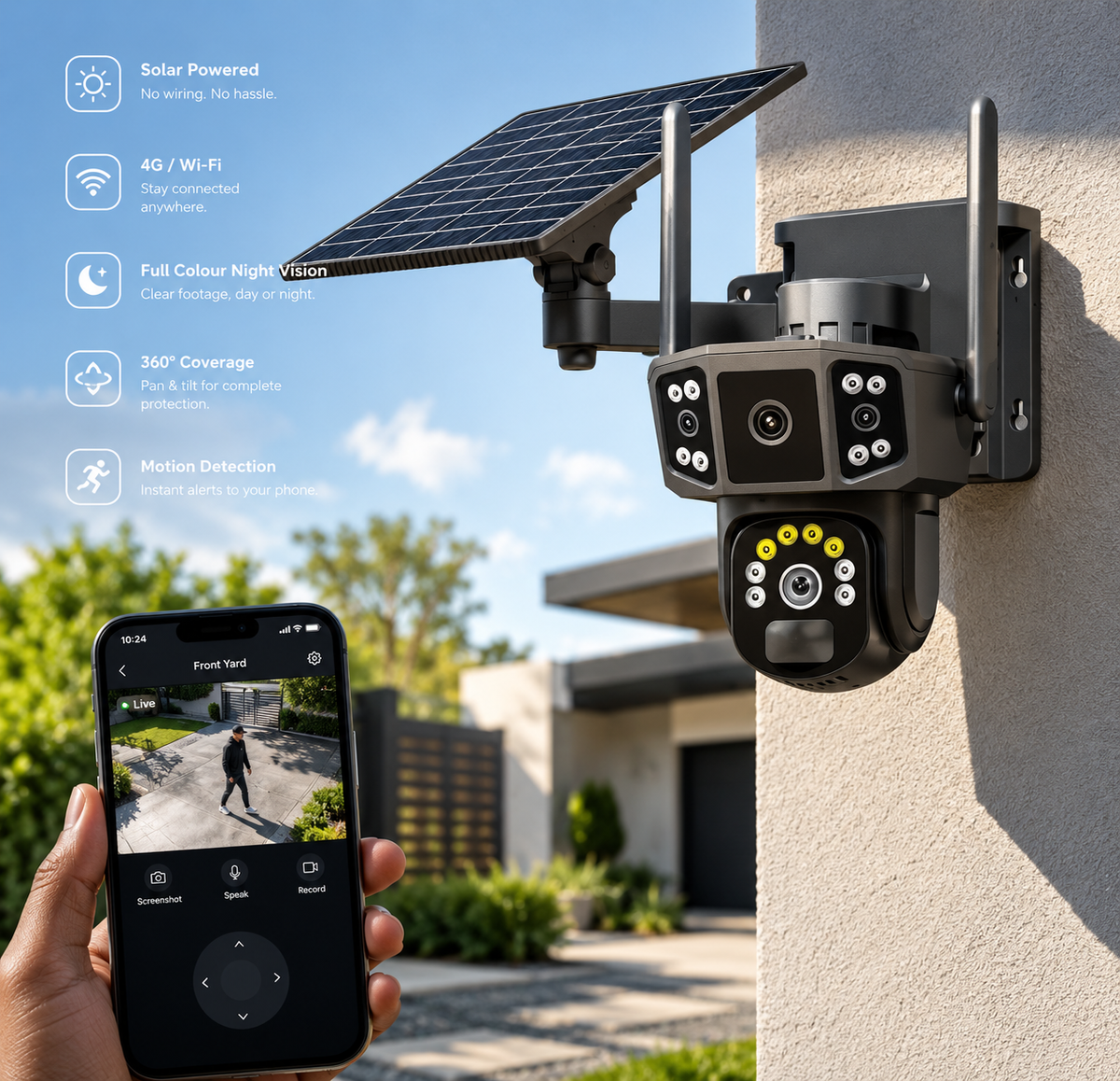 V380Pro Solar Surveillance Camera
